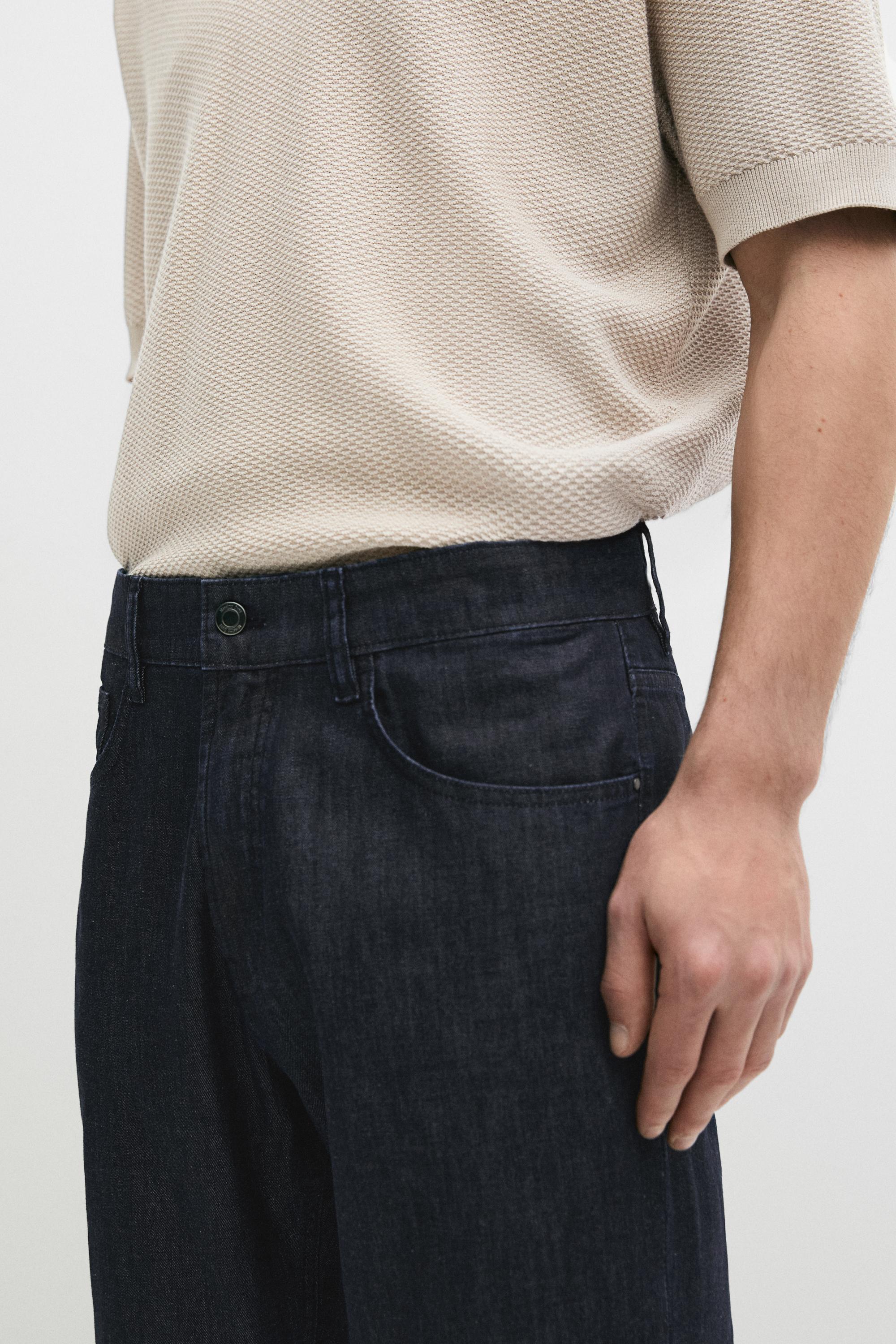 Faux jean tapered fit léger